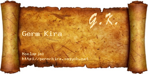 Germ Kira névjegykártya
